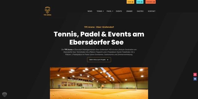 Website der TPE Arena