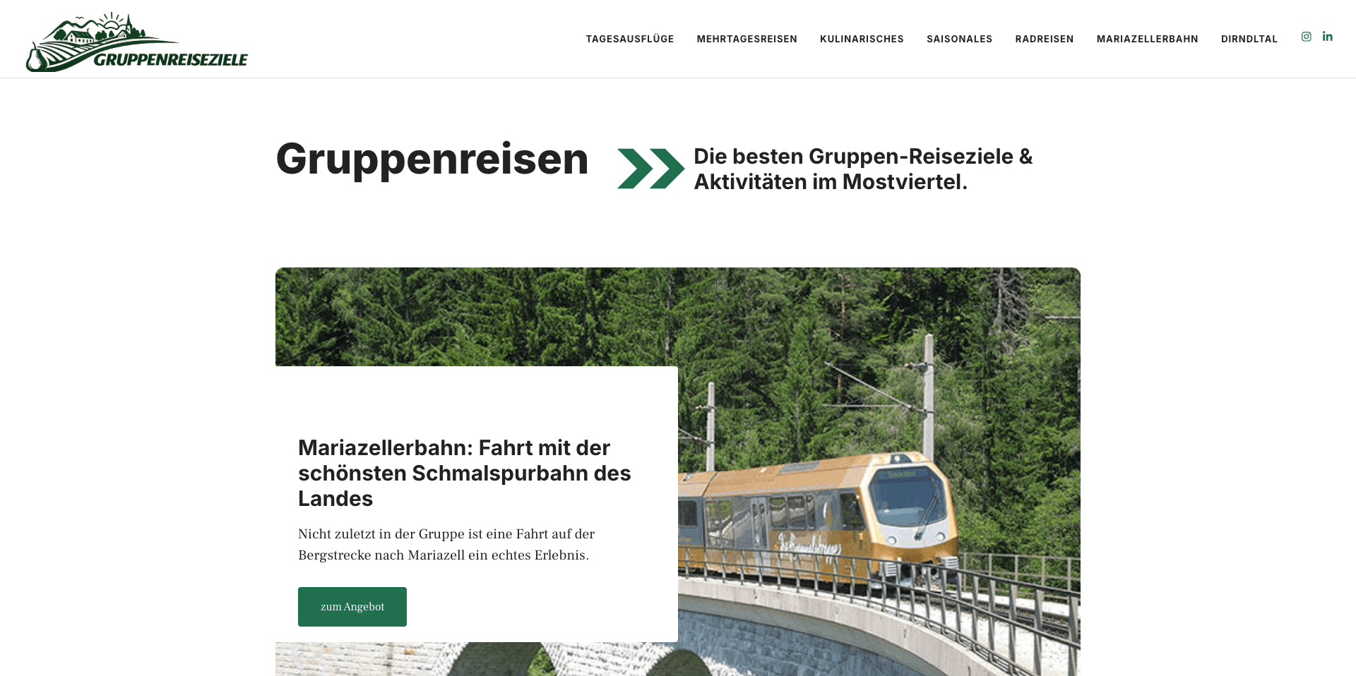 Website von Gruppenreiseziele.at